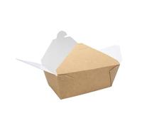 NATURA DENTRO - ECOPACKAGING Contenitore Alimenti Kraft, pz.50, Coperchio Richiudibile, Monoporzione, Biodegradabile, Fingerfood, Take Away| 197x140x63 mm
