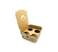 NATURA DENTRO - ECOPACKAGING Porta Bicchieri Asporto Ecoffee2go 4 Posti, 50pz, Porta Caffe Asporto, Compostabili, Ecologici, Bar, Ristorante, Take Away