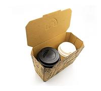 NATURA DENTRO - ECOPACKAGING Porta Bicchieri Caffe Asporto Ecoffee2go Alto, 2 Posti, 50pz, Compostabili, Ecologici, Bar, Ristorante