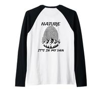 Natura È Nel Mio DNA All'aperto Campeggio Escursionisti Alpinismo Maglia con Maniche Raglan