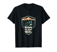 Natura ha Grande WiFi Camping Mountain Badge Maglietta