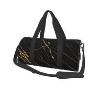 Natura in marmo nero dorato, Borsone da viaggio di grande capacità Borsa rotonda Borsa da viaggio sportiva Borsa da viaggio Borsa da fitness