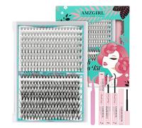 Natura Kit Ciglia Extension Ciuffetti Ciglia Finte Kit 320 pezzi 20D40D D Curl Ciglia Finte Lash Clusters Lash Bond e Seal,Glue Remover Pinzette Lash Applicator Tool（D-mix8-18mm Kit）