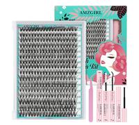 Natura Kit Ciglia Extension Ciuffetti Ciglia Finte Kit 320 pezzi 50D D Curl Ciglia Finte Lash Clusters Lash Bond e Seal,Glue Remover Pinzette Lash Applicator Tool（D-mix8-18mm Kit）