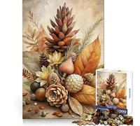 Natura morta autunnale con pigne - Puzzle per adulti da 1000 pezzi - Esercizio per la mente - Rilassante e confortevole - Taglio preciso - Regalo per le vacanze (50x75cm)