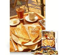 Natura morta con colazione, crêpes e caffè, puzzle da 1000 pezzi per adulti, stimolante per la mente e il tempo libero, con bordi precisi Regalo perfetto (50x75cm)
