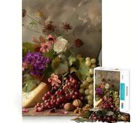 Natura morta con formaggio, puzzle da 1000 pezzi per adulti, gioco stimolante per la mente, gioco di gruppo, dettagli nitidi, regalo delizioso 38x26cm