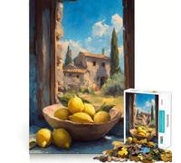 Natura morta con limoni toscani alla finestra - Puzzle da 1000 pezzi per adolescenti - Migliora la memoria - Allevia lo stress - Taglio di alta qualità - Regalo prezioso 50x75cm