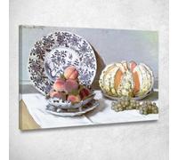 Natura Morta Con Melone 1872 Claude Monet, mnt63 quadro stampato su tela, fine art, assemblato pronto da appendere 40x30 cm