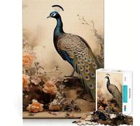 Natura morta con pavone, puzzle da 1000 pezzi per adulti, gioco di logica stimolante, divertimento rilassante, bordi nitidi, regalo memorabile (38x26cm)