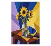 Natura morta cubista del girasole Puzzle 1000 Pezzi in Legno