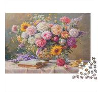 natura morta floreale Puzzles 1000 Pezzi In Colori Brillanti, Un Gioco Di Puzzle Per Pace Interiore, Ideale Per Attività in Famiglia, Regalo Di Compleanno Originale 38x26cm/1000pcs