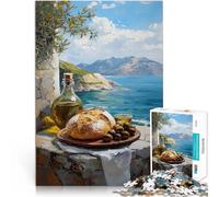 Natura morta mediterranea Puzzle da 1000 pezzi per adolescenti Allena il tuo cervello e le tue mani perché è ideale come regalo per tutta la famiglia 38x26cm