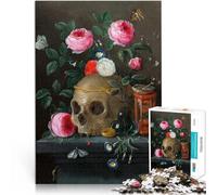 Natura morta Vanitas con teschio Puzzle da 1000 pezzi per adulti Allena il tuo cervello e le tue mani Gioco educativo per compleanno e Natale 38x26cm