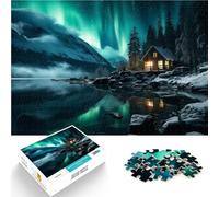 natura nordica di notte Puzzle da 1000 pezzi per adulti Aiuta il cervello ad allenare i giocattoli che creano dipendenza per coltivare la pazienza grande regalo 38x26cm