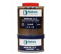 Natura Onecoat Olio Tinta per Legno 2 Componenti, 360 mL (12.17 fl oz), Trasparente, Facile da Applicare, Odore Molto Basso, Arredamento Interno e Pavimenti, Asciugatura Rapida, Senza VOC/Solventi