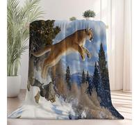 Natura Paesaggio Leone Coperta spessa Buio - Coperta calda e soffice, soffice, 220 x 240 cm Coperte invernali morbide e morbide come coperta da divano da divano plaid