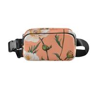 Natura Pesca Peonie Pesca Carino Marsupio Borsa a Tracolla per Donne Uomini Ragazzi Impermeabile Cintura Borsa con Cinghia Regolabile per Shopping Sport Lavoro, Natura Pesca Peonie Pesca, 1 size