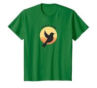 Natura retrò della sagoma dell'alba dell'uccello anticip Maglietta, Bambini, Verde Mela, 10 Anni