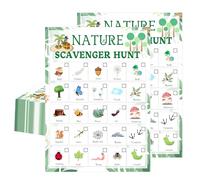 Natura Scavenger Hunt Card 12,7 x 17,8 cm Campeggio Scavenger Caccia al Tesoro Carta da Gioco Campeggio Road Trip Veicolo Compleanno Outdoor Indoor Cerca Attività per Adulti
