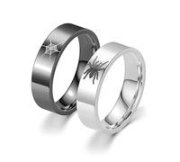 Natural,9=19mm,2 pz anelli di coppia in acciaio al titanio, anello dimagrante, perdere peso brucia grassi anello di moda