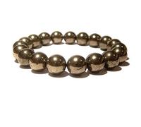 Natural AAA Oro pirite Tratto Braccialetto | 7-7.5? Lunghezza del Braccialetto d'oro pirite Bracciale Gemstone | Bracciale Unisex | 10mm Figura Rotonda | Gli Uomini del Braccialetto bordati