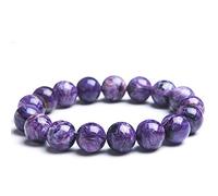 Natural AAA Viola Charoite Tratto Braccialetto | 7-7.5? Lunghezza del Braccialetto Charoite Bracciale Gemstone | Bracciale Unisex | Perline Figura Rotonda 8mm | Gli Uomini del Braccialetto bordati