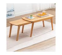 Natural Bamboo Tea Table Living Room Home Retractable Coffee Table Side Table Rectangle W39.4×D19.7×H19.7 Coffee Tea End Table (Color : Brown) (Natural)