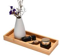 Natural Bamboo Vanity-Bamodi - Vassoio da bagno in bambù, piccolo vassoio organizzatore in bambù, per piano di lavoro, lavabo, lavello da cucina e toilette, organizer decorativo