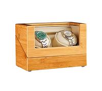 Natural Bamboo Watch Winder for Automatic Watch Soft Flexible Watch Pillows Adapter And Battery Powered (3+0)
