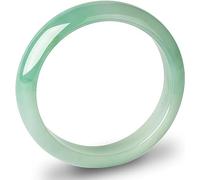 Natural Bangle for Women Mom, Fortune Green Jadeite Bangle for Girls, Ladies Lucky Ice Chalcedony S,Green-64Mm