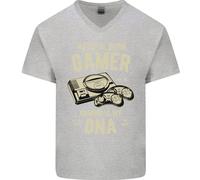Natural Born Gamer Divertente Maglietta In Cotone A V Per Uomo