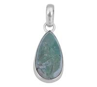 Natural Chrysoprase Pendant, 925 Sterling Silver Handmade Pendente, Gemstone Gifts, 38x13mm, Argento sterling, crisoprasio