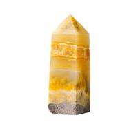 Natural Citrine Crystal Tower - Hexagonal Stone Figurine, Reiki/Meditation | Natural Citrine Crystal, Hexagonal Point Shape, Energy/Abundance Inspiration, Meditation & Reiki Aid, Office/Home
