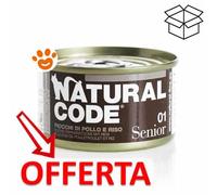 Natural Code 01 Cat Senior ai Fiocchi di Pollo - Natural Code 01 Cat Senior ai Fiocchi di Pollo - Lattina Da 85 Gr - CONFEZIONE RISPARMIO