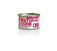 Natural Code acqua di cottura 85 gr 09 - Tonno e Gamberetti - confezione da 24 pezzi - Cibo umido per gatti - 1° ORDINE? scegli lo sconto BZR5 / BZR20 + 200 punti fedeltà