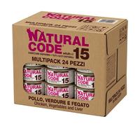 Natural Code 15 Alimento Umido per Gatti Pollo Verdure e Fegato 24 x 85 grammi
