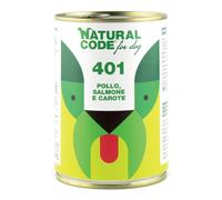 Natural code dog 401 pollo, salmone e carote 400gr