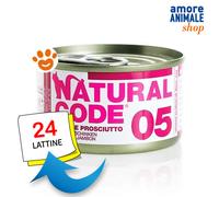 Natural Code 5 Cat Adult al Pollo e Prosciutto Cibo Umido Gatti Lattina da 85 gr