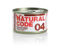 Natural Code acqua di cottura 85 gr - 04 - Pollo e Tonno - Confezione da 24 pezzi - Cibo umido per gatti - 1° ORDINE? scegli lo sconto BZR5 / BZR20 + 200 punti fedeltà