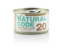 Natural Code acqua di cottura 85 gr - 20 - Tonno, Fagioli e Alghe - Confezione da 24 pezzi - Cibo umido per gatti - 1° ORDINE? scegli lo sconto BZR5 / BZR20 + 200 punti fedeltà