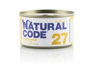 Natural Code acqua di cottura in Jelly 85 gr 27 - Tonno e Surimi - confezione da 24 pezzi - Cibo umido per gatti - 1° ORDINE? scegli lo sconto BZR5 / BZR20 + 200 punti fedeltà