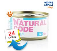 Natural Code Cat Kitten Baby Tonno e Pollo Cibo Umido Gatti Lattina da 85 gr