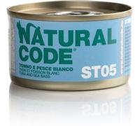 Natural Code ST05 Cat Adult Sterilizzato al Tonno e Pesce Bianco - Lattina Da 85 Gr - CONFEZIONE RISPARMIO
