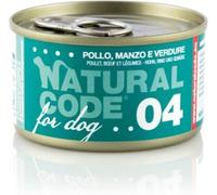 Natural Code Dog 04 Pollo Manzo e Verdure al Naturale Lattina 90 gr