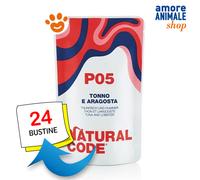 Natural Code Buste per gatti Adulto in acqua di cottura – Tonno e Aragosta – 70 g (P05)