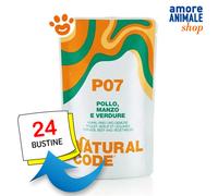 Natural Code P07 Cat Adult al Pollo, Manzo e Verdure Gatti Bustina da 70 gr