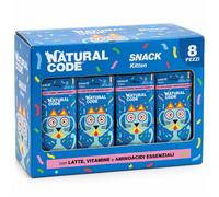Natural Code Snack Kitten per Gattini Latte Vitamine Aminoacidi 8 x 60 grammi