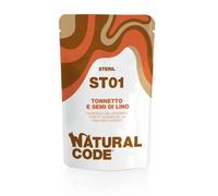 Natural Code Sterilised Buste in Acqua di Cottura 70 gr - ST01 - tonnetto e semi di lino - Confezione da 24 pezzi - 1° ORDINE? scegli lo sconto BZR5 / BZR20 + 200 punti fedeltà