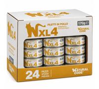 Natural Code XL1 Alimento Umido per Gatti Vari Gusti 24 scatolette x 170 grammi